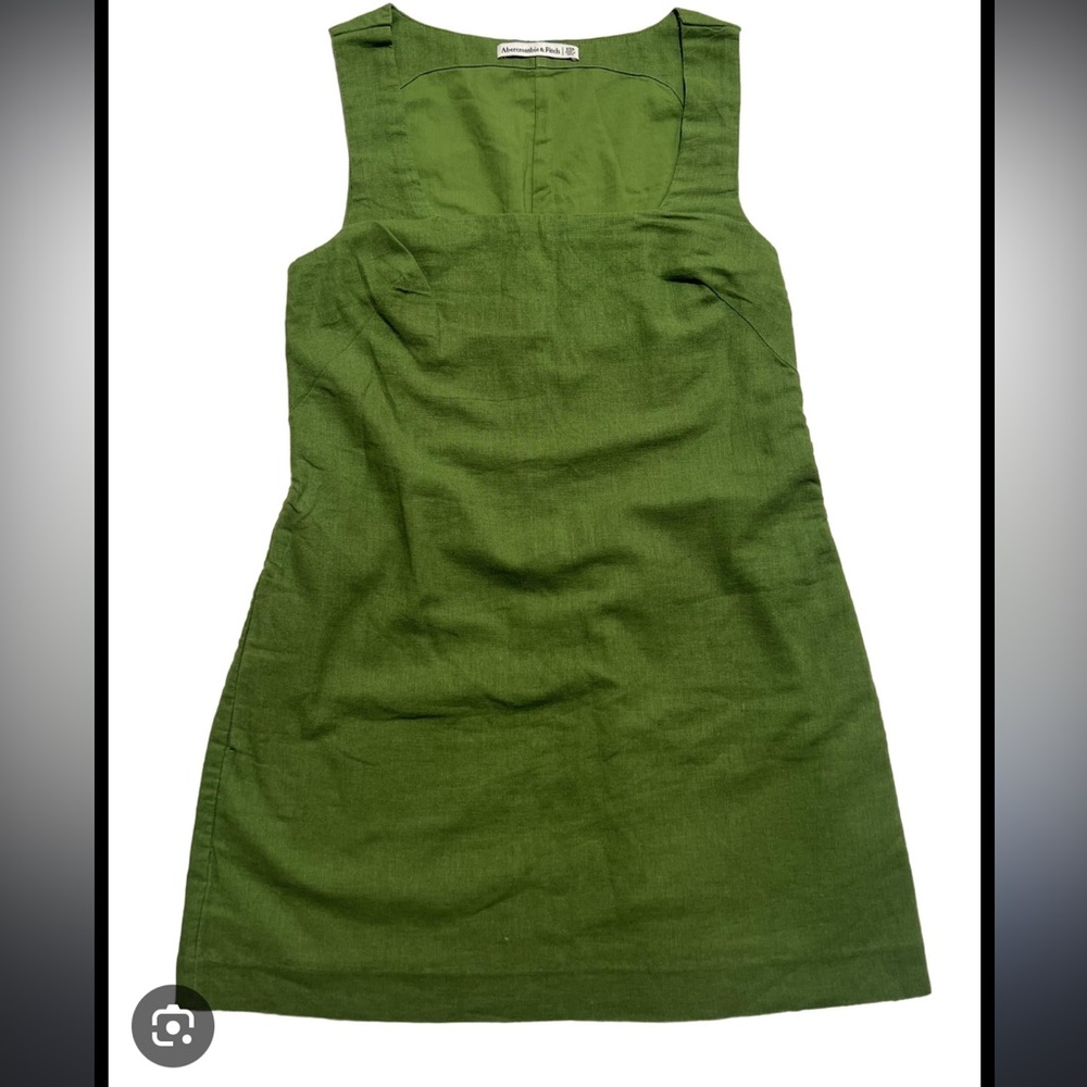 Abercrombie & Fitch - Green Linen Mini Dress - Medium